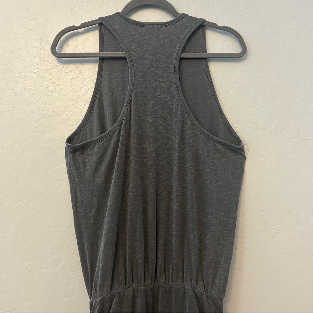 Sundry ruched tank u-neck sleeveless racerback dress in pigment gray size xl - Picture 11 of 16